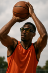 Basketballspieler mit Brille